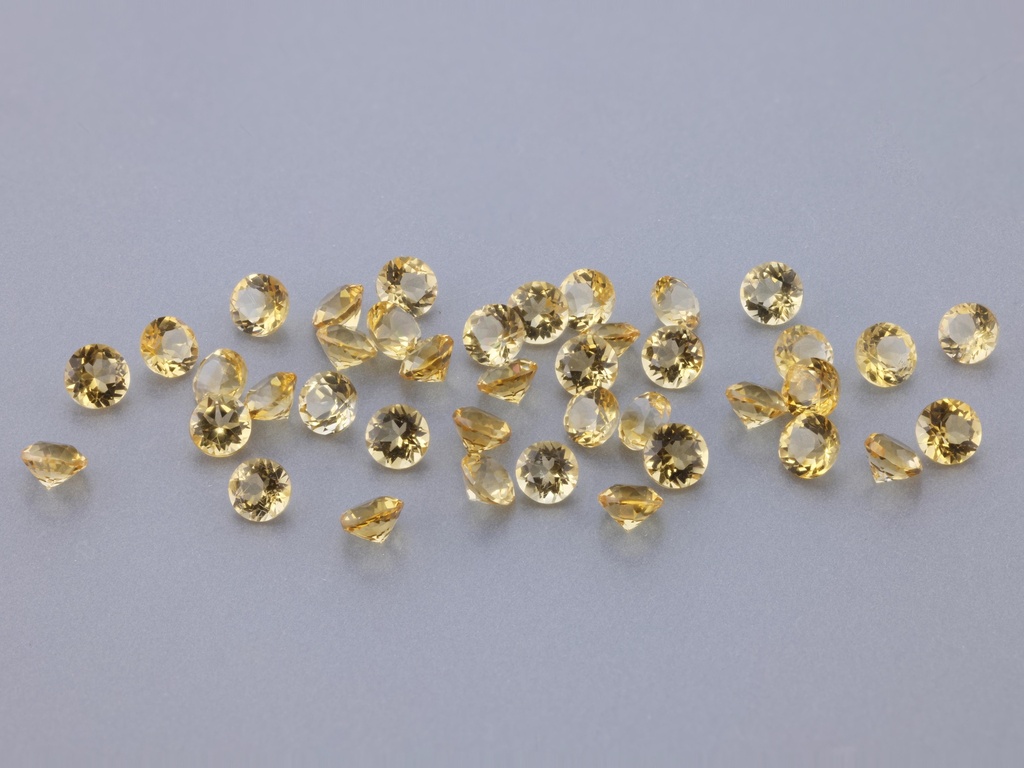 Citrine 2.50mm Round Diamond Cut