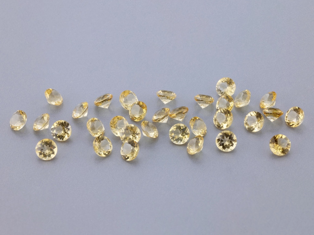 Citrine 3.00mm Round Diamond Cut