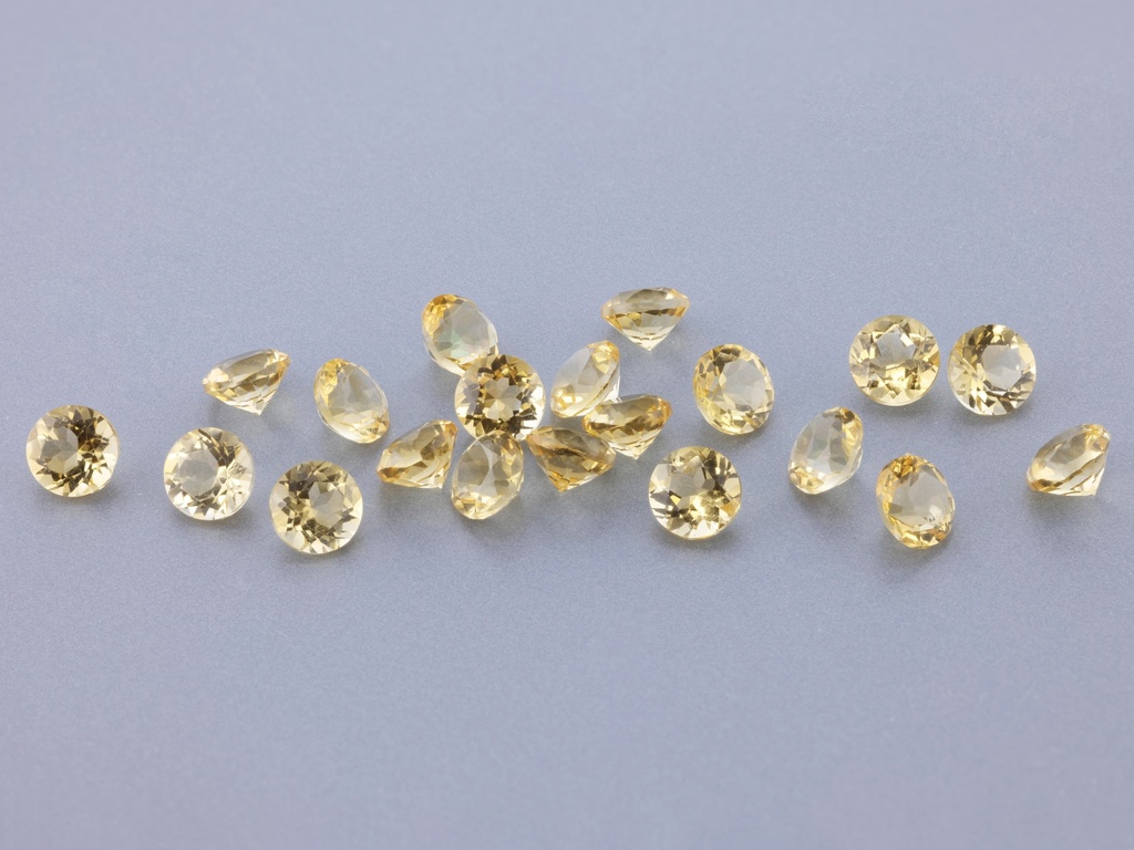 Citrine 4.00mm Round Diamond Cut