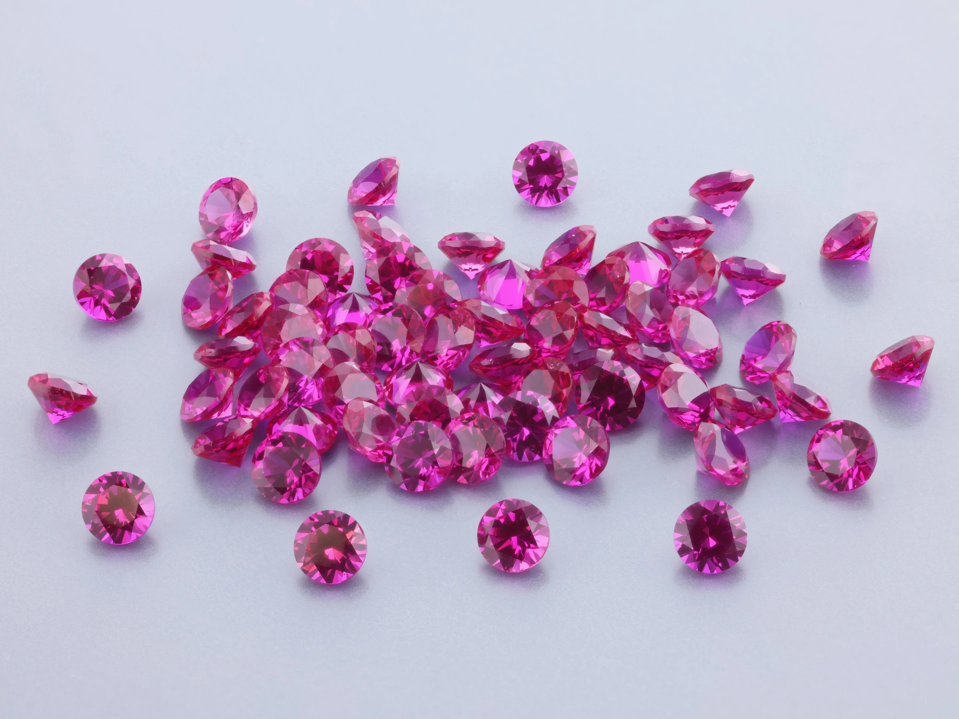 [YKRB0350S] Synthetic/Lab Grown Ruby 3.50mm Round Dark Pink