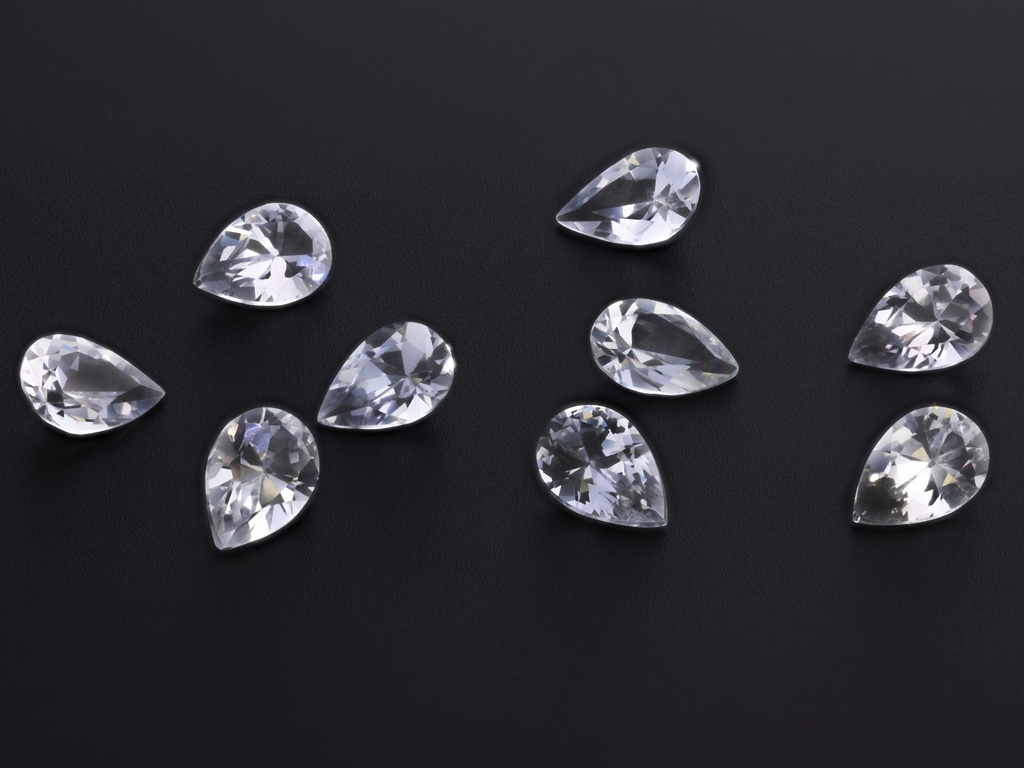 White Sapphire 6x4mm Pear Shape
