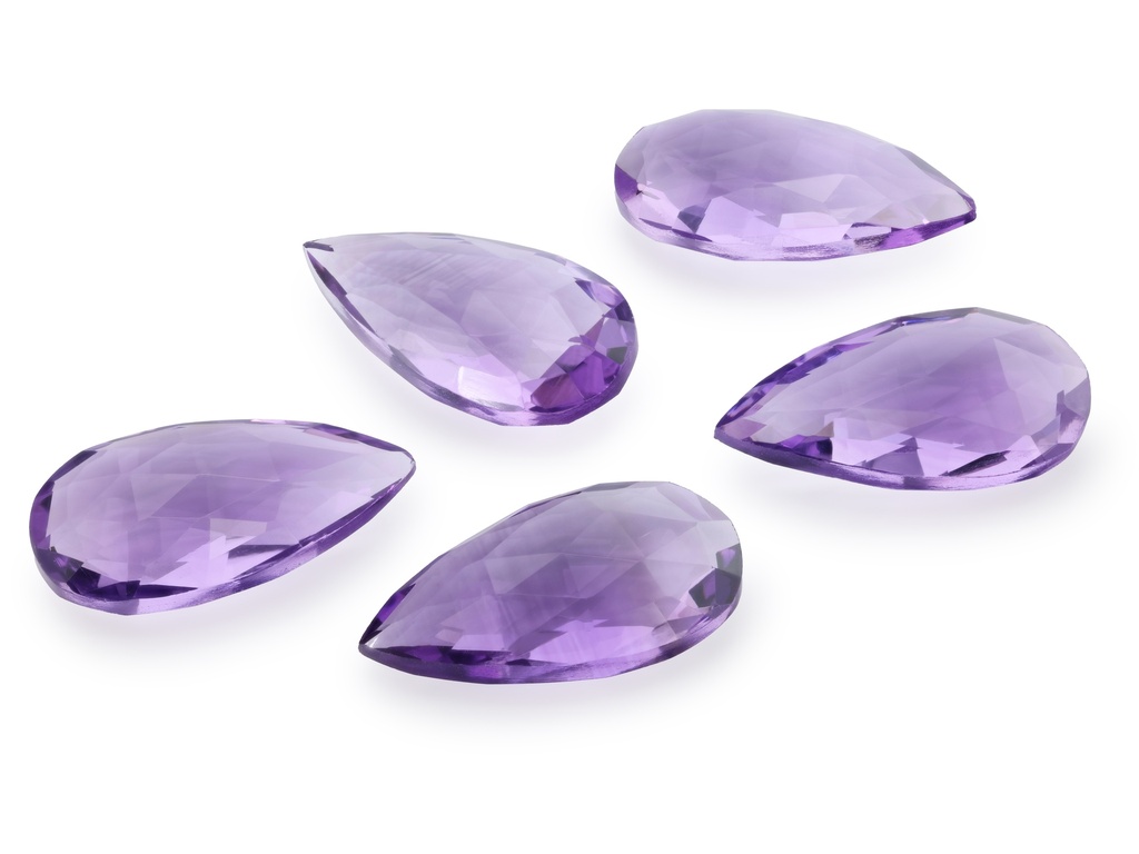 [QADL1508P1] Amethyst 15x8mm Flat Briolette Undrilled Light Colour