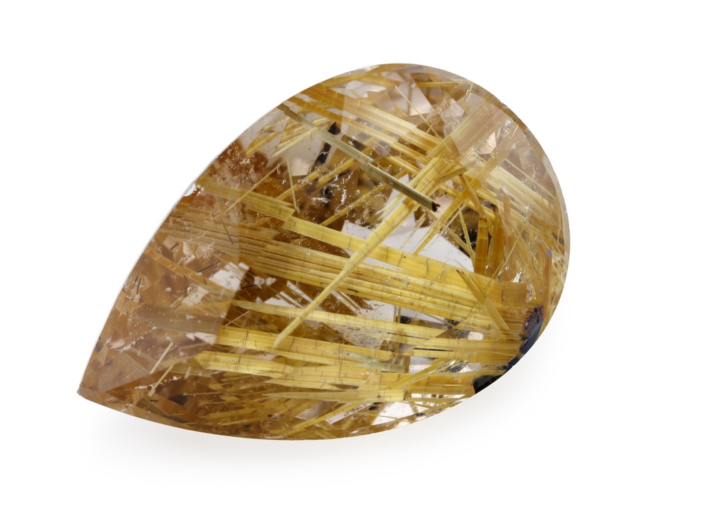 Rutilated Quartz 23.1x15.6mm Pear Shape Faceted