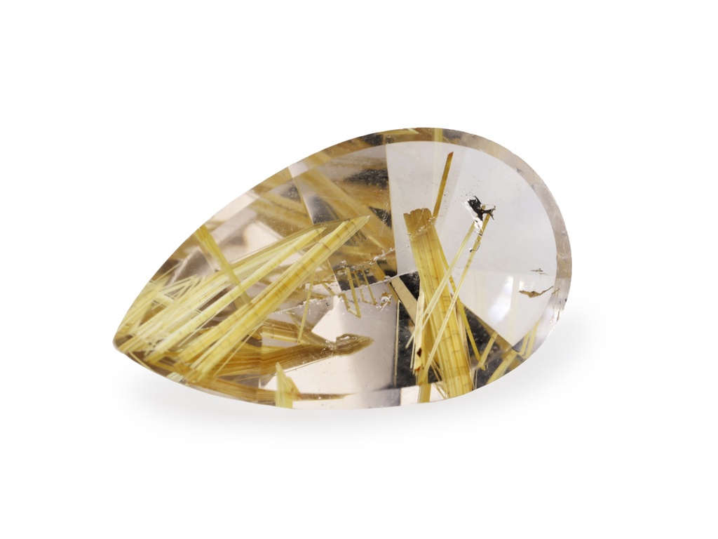Rutilated Quartz 19.5x11.4mm Pear Shape Faceted
