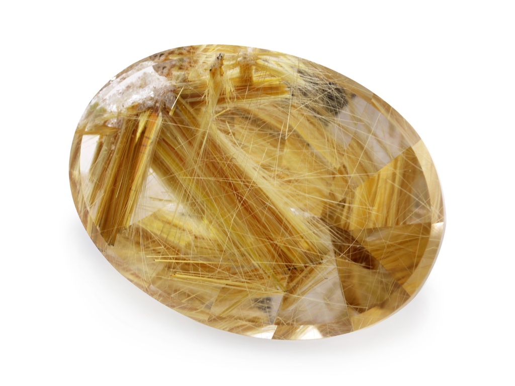 Rutilated Quartz 23.6x17.4mm Oval Faceted