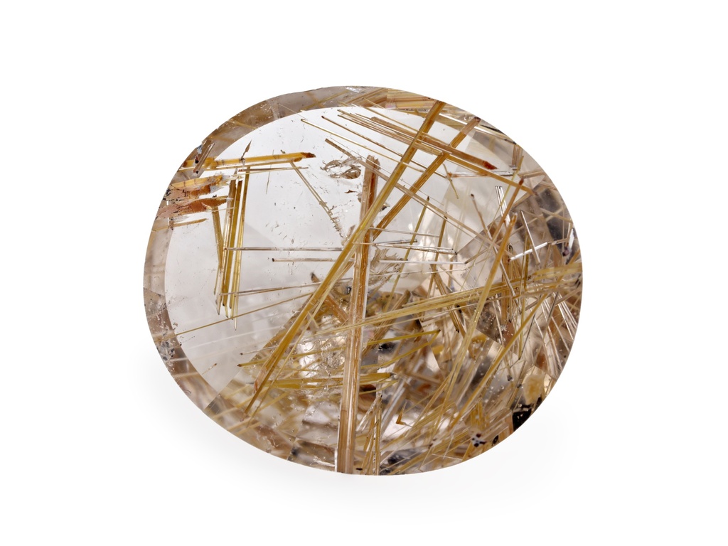 Rutilated Quartz 17x15mm Oval Faceted