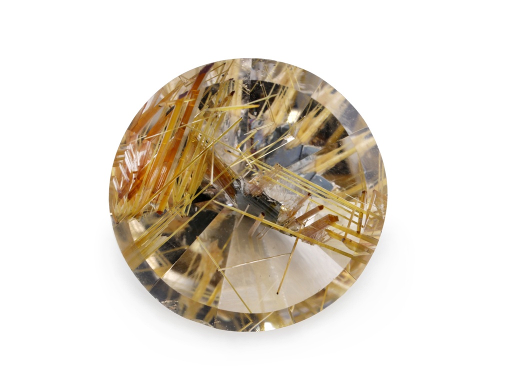 Rutilated Quartz 13.2mm Round Faceted