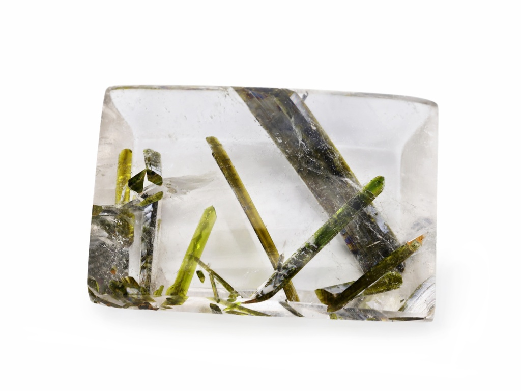 Quartz with Epidote 28.5X20mm Baguette