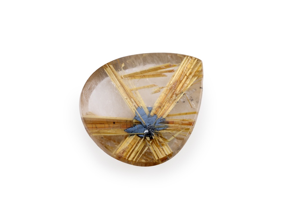 [QZPT1510X2] Rutilated Quartz 14.8x12.6mm Pear Shape