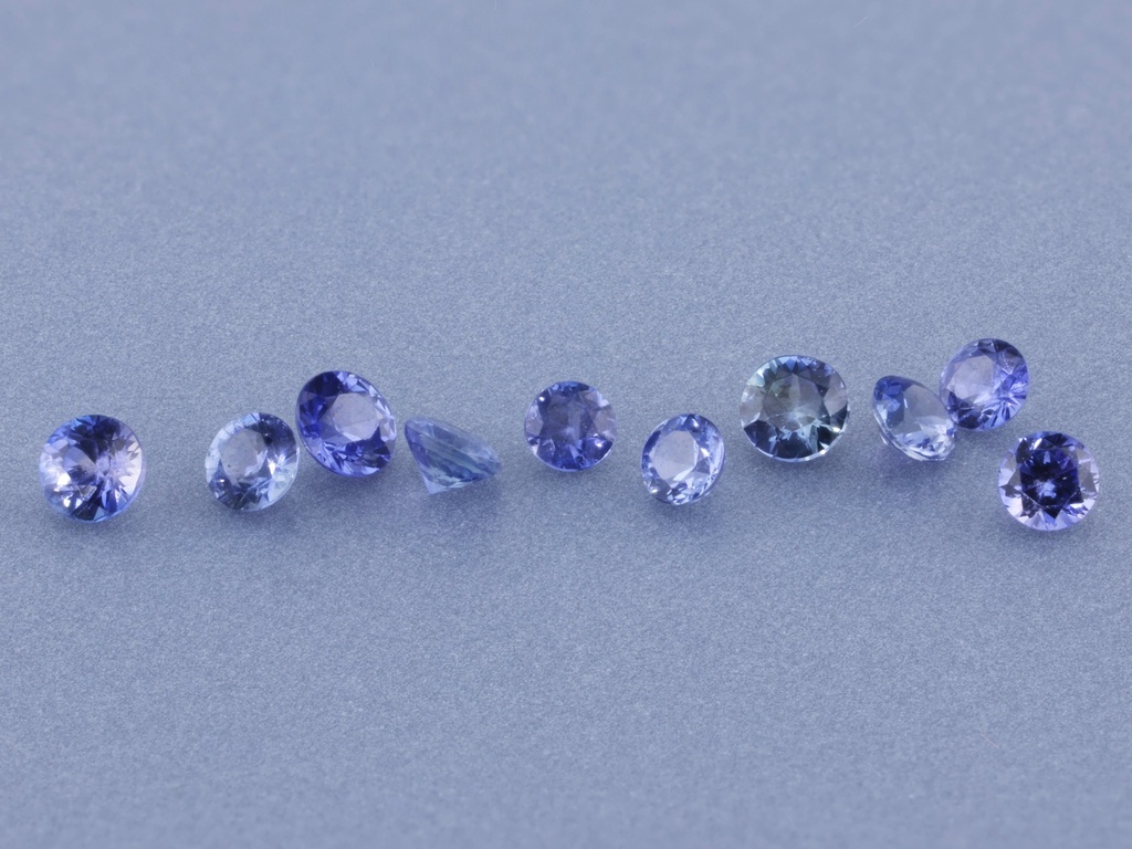 Purple Sapphire 1.25mm Round Diam Cut Blue