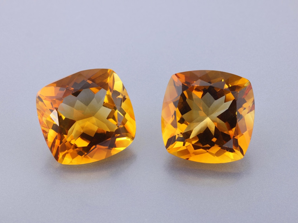 Citrine 12mm Square Cushion Dark