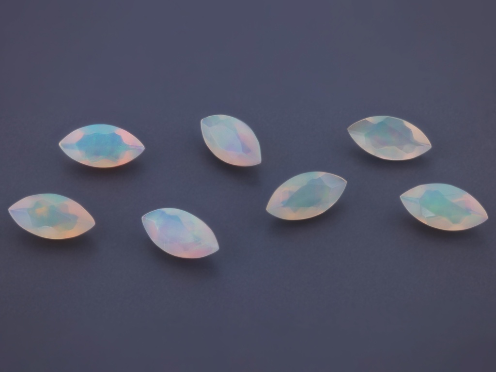 [NWMB0804P1] Ethiopian White Opal 8x4mm Marquise Faceted