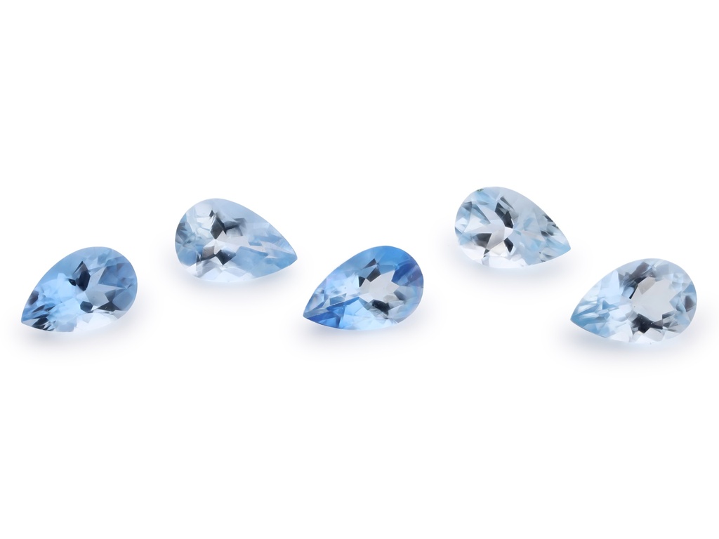 Aquamarine 6x4mm Pear Shape Dark Blue
