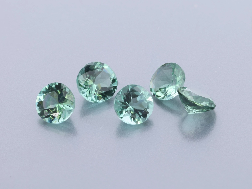 Blue Green Tourmaline 4.25mm Round Light to Mid