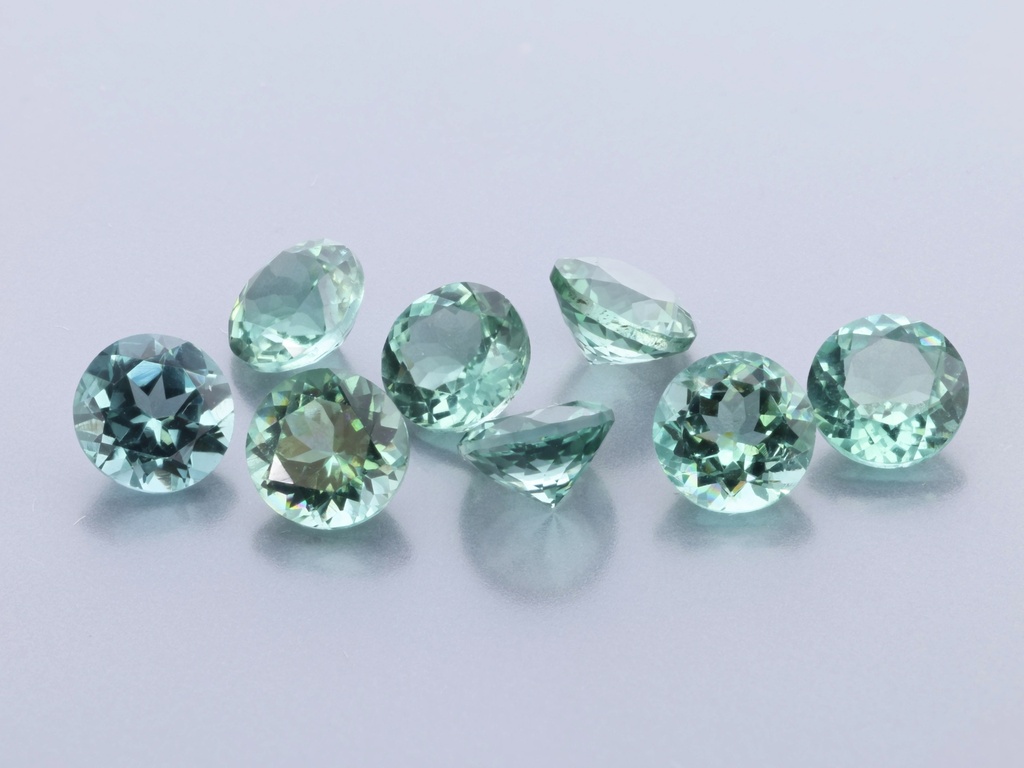 Blue Green Tourmaline 4.50mm Round Light to Mid