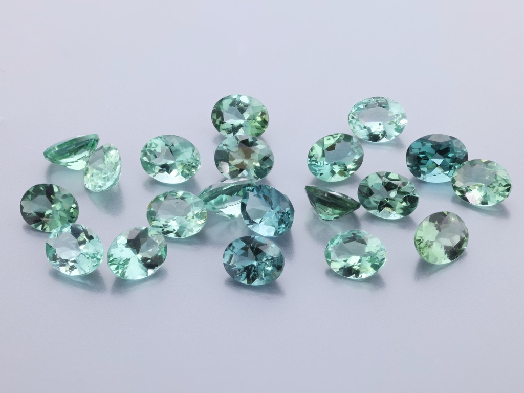 Blue Green Tourmaline 5x4mm Oval Light to Mid