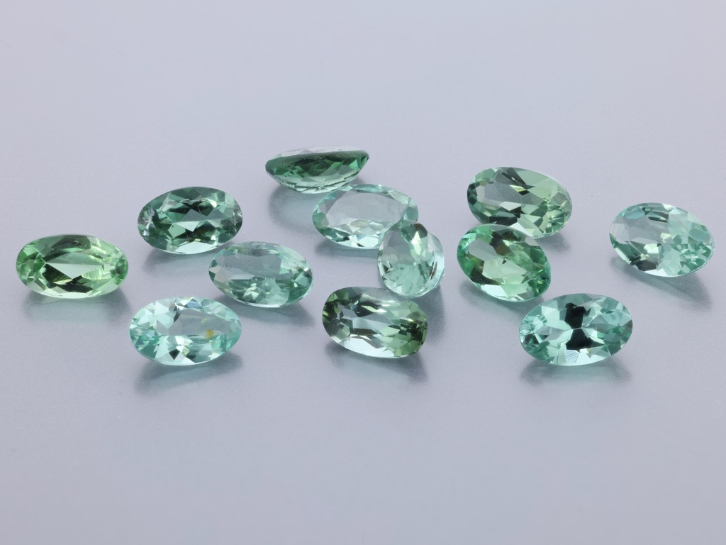 Blue Green Tourmaline 5x3mm Oval Light to Mid