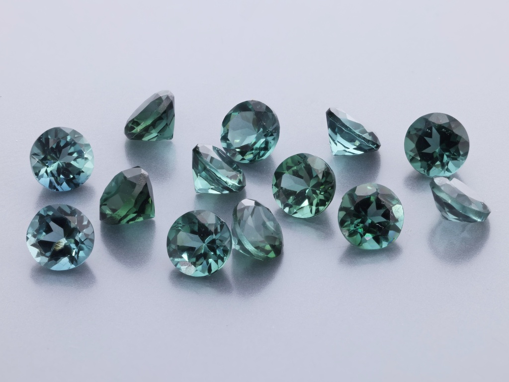 Blue Green Tourmaline 4.00mm Round Mid to Dark