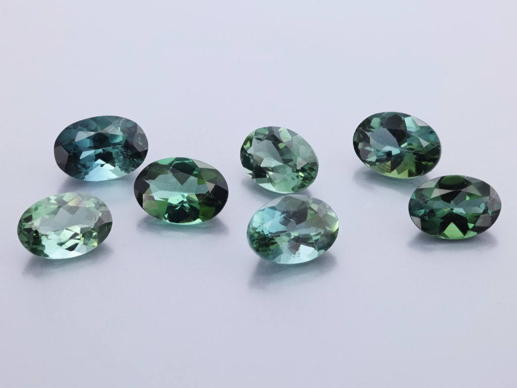 Blue Green Tourmaline 7x5mm Oval Mid to Dark