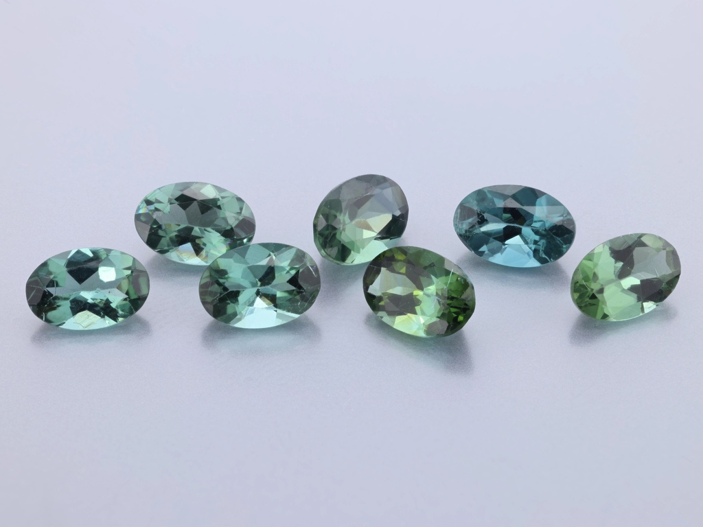 Blue Green Tourmaline 6x4mm Oval Mid to Dark