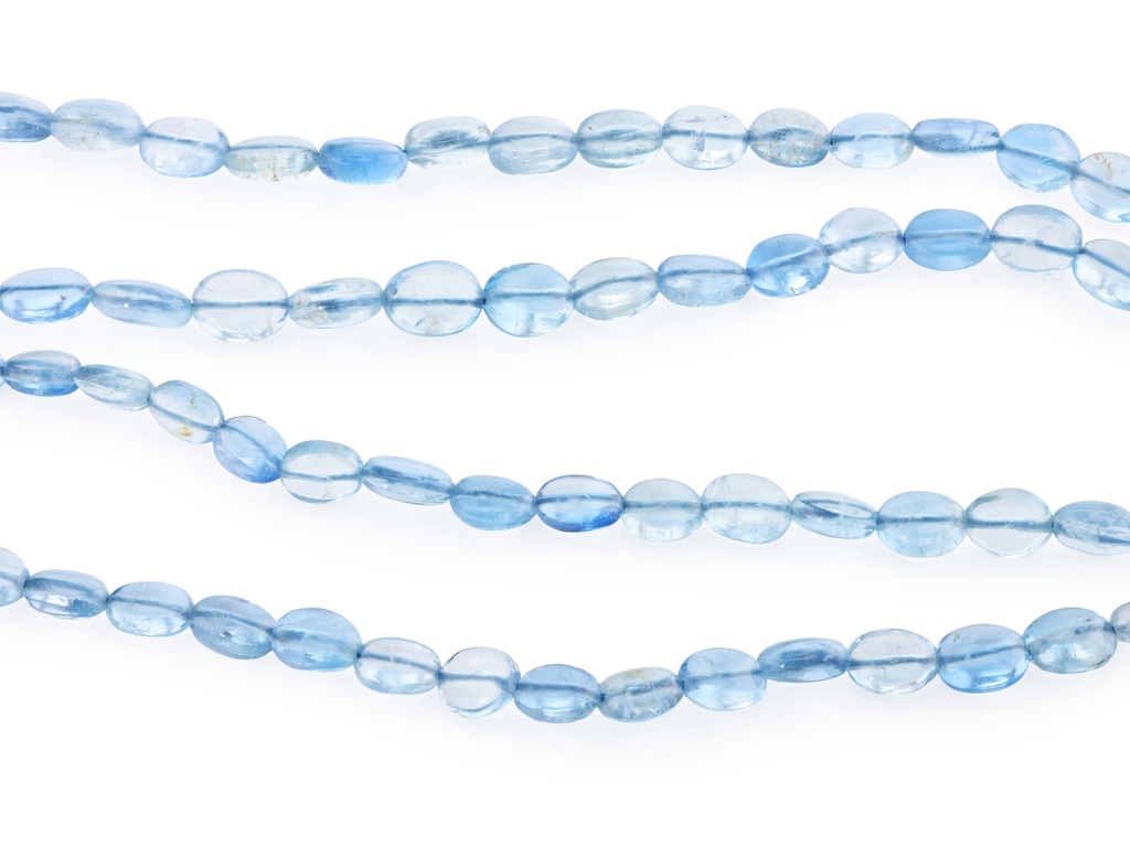 Aquamarine 4x3 - 6x5mm Flat Oval Polished Graduated