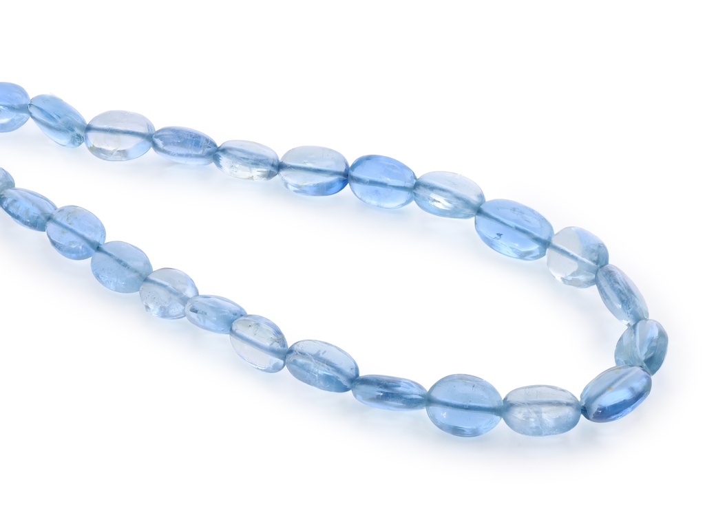 [BEADX3198] Aquamarine 4x3-6x5mm Flat Oval Polished Graduated