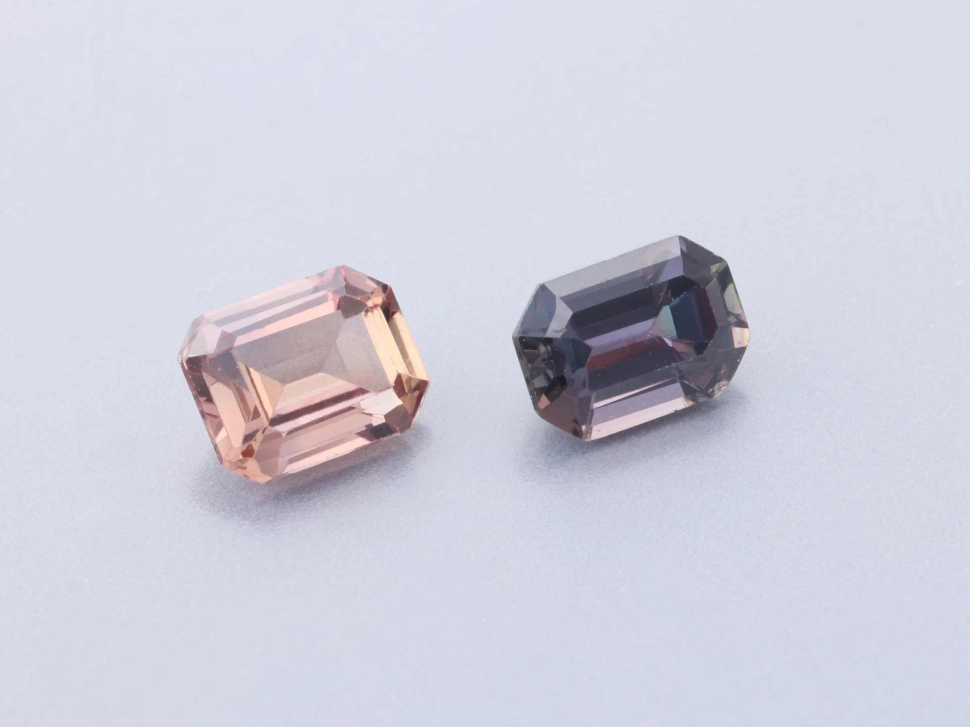 Beryllium Treated Sapphire 4x3mm Emerald Cut Dark Orange