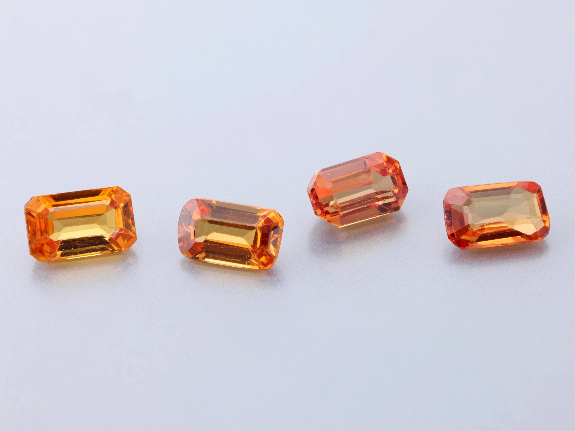 Beryllium Treated Sapphire 5x3mm Emerald Cut Orange