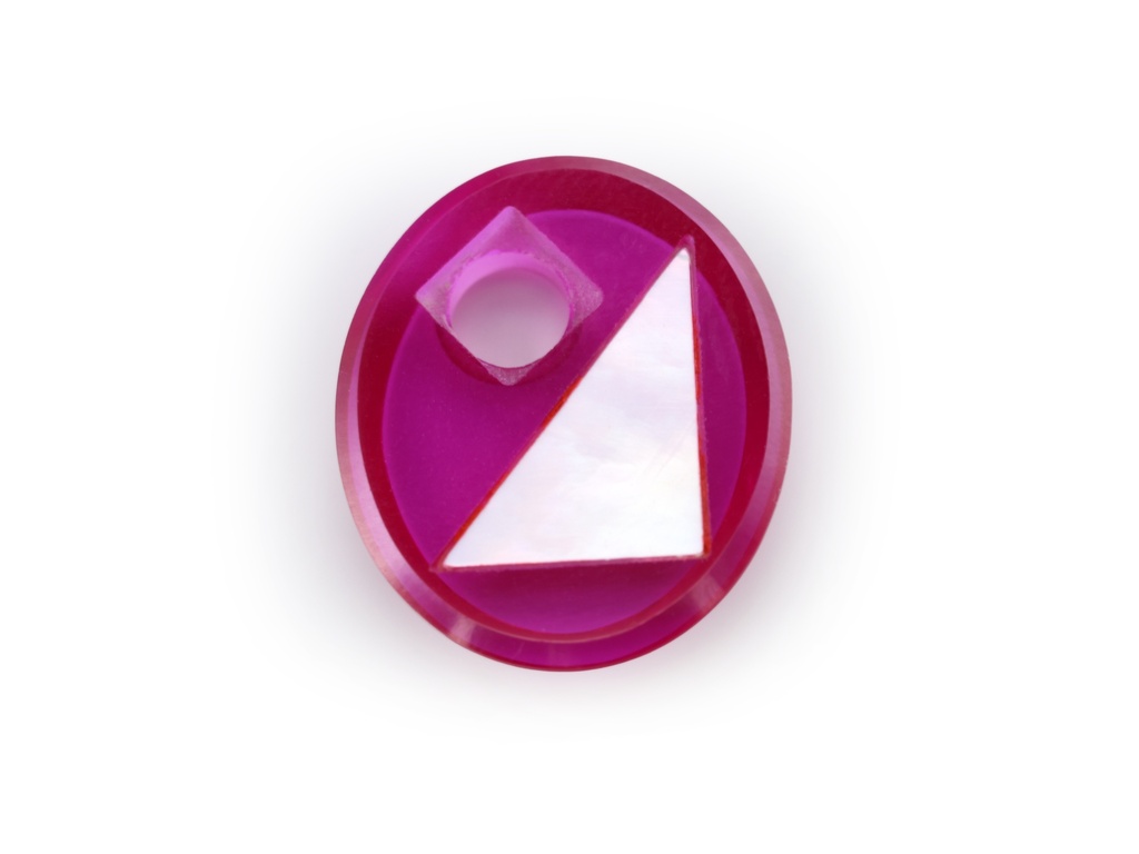 [YRVW1412P4] Synthetic/Lab Grown Ruby MOP 14x12mm Oval Countersunk Corner Drilled #4 Pink Red