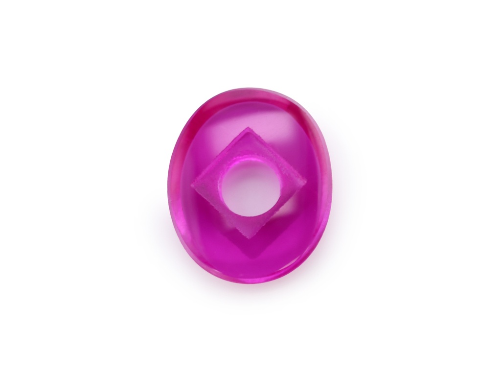 [YRVW1008P2] Synthetic/Lab Grown Ruby 10x8mm Oval Countersunk Center Drilled Flat Back Pink Red