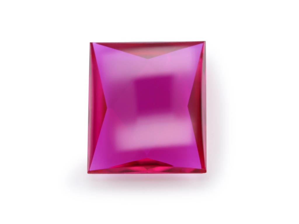 [YRBT1412B1] Synthetic/Lab Grown Ruby 14x12mm Baguette Buff Top Faceted Back Bright Red