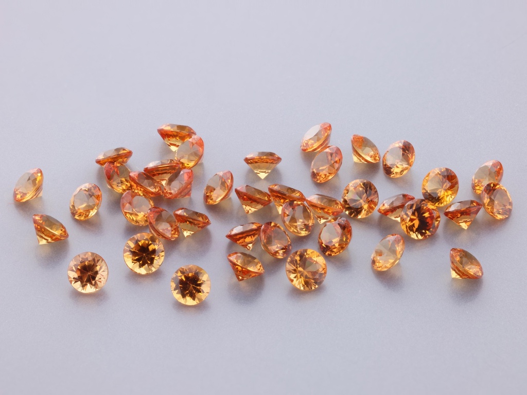 Beryllium Treated Sapphire 2.50mm Round Dark Orange