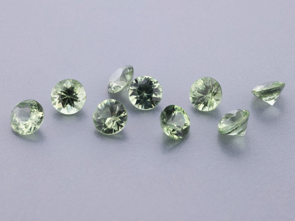 Green Sapphire 2.50mm Round Light Beryllium Treated