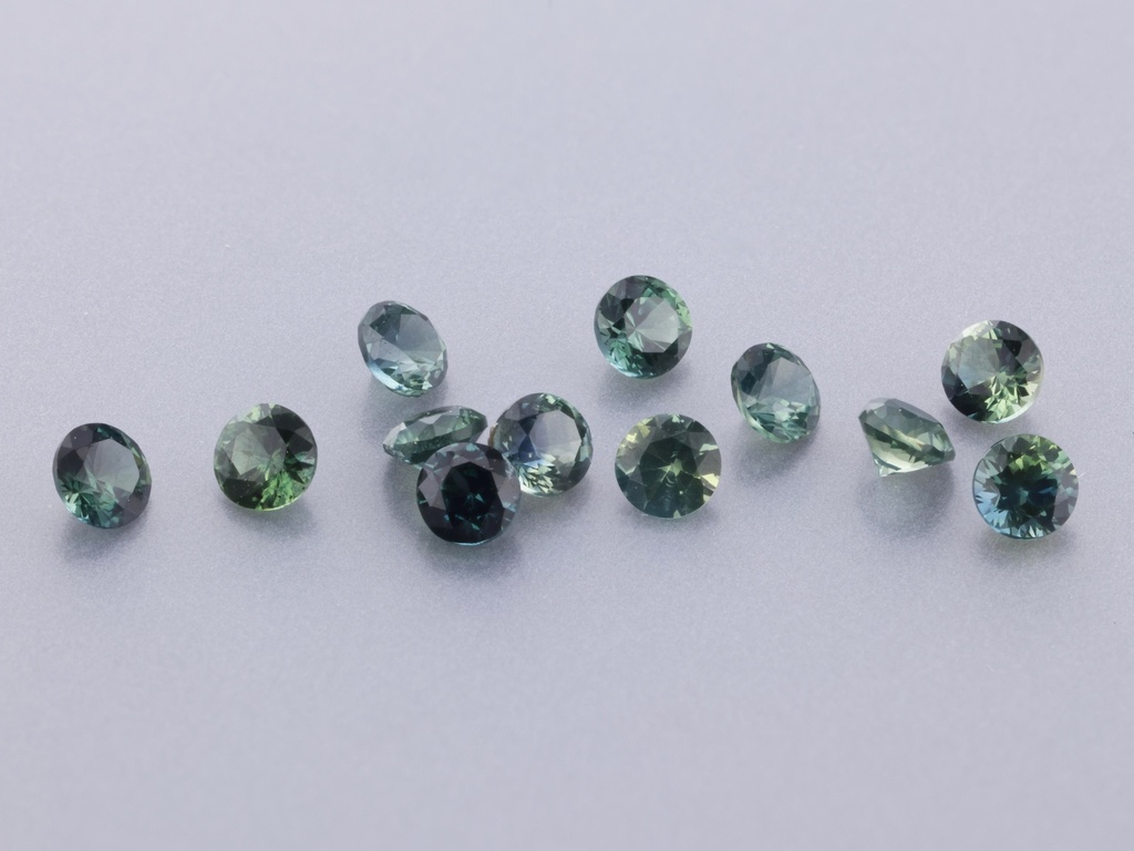 Green Sapphire 1.75mm Round Dark Beryllium Treated