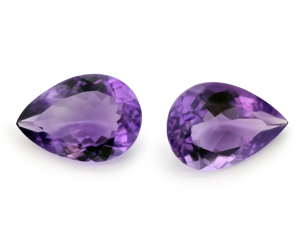 Amethyst 20x14mm Pear Shape Pair