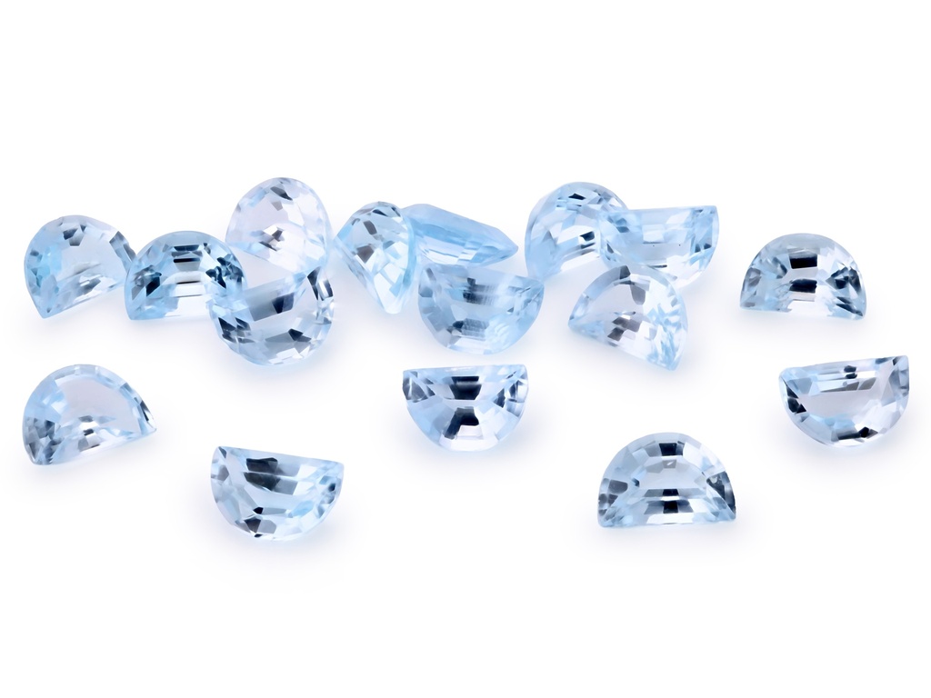 Topaz 6x4mm Half Moon Blue