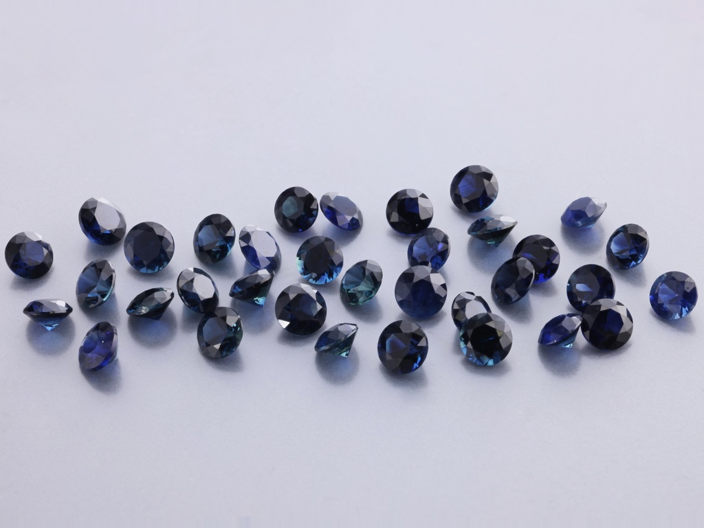 Australian Sapphire 2.75mm Round Diamond Cut Dark Blue