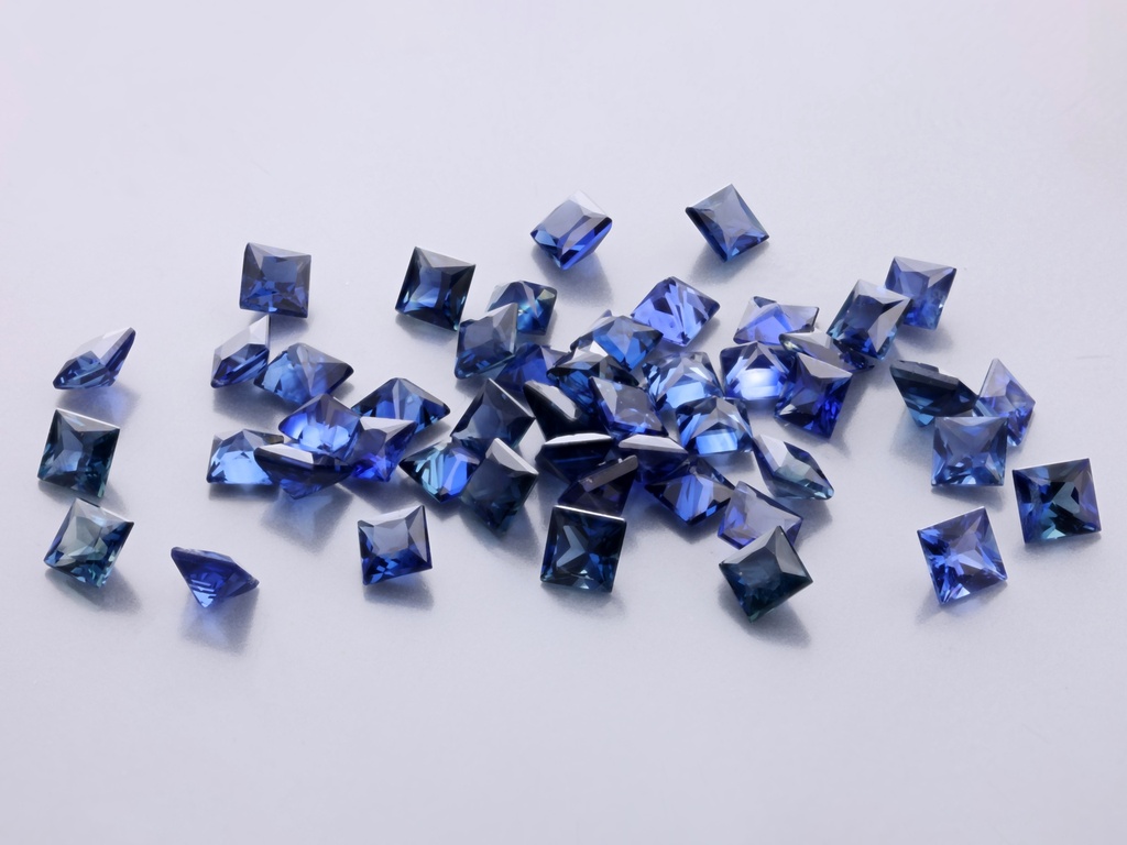 Australian Sapphire 2.25mm Princess Cut Mid Blue