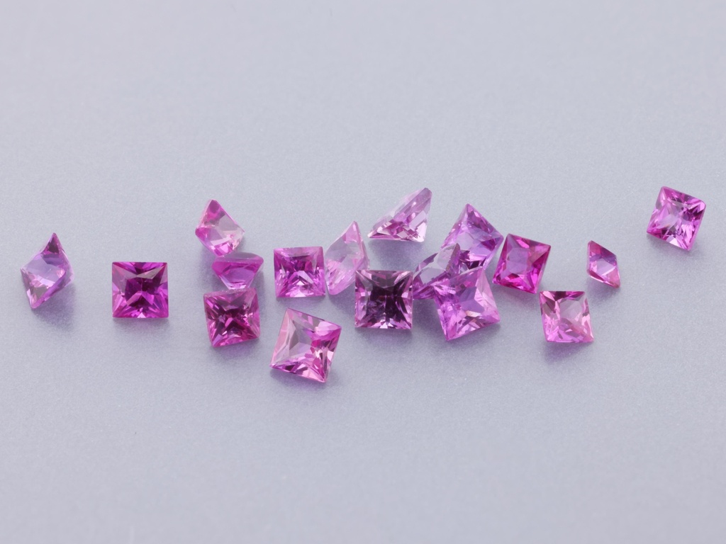 Pink Sapphire 1.50mm Princess Cut Dark