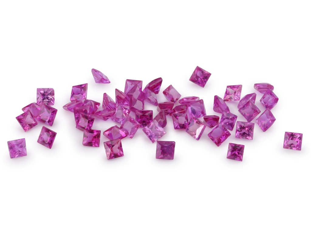 Pink Sapphire 1.75mm Princess Cut Dark