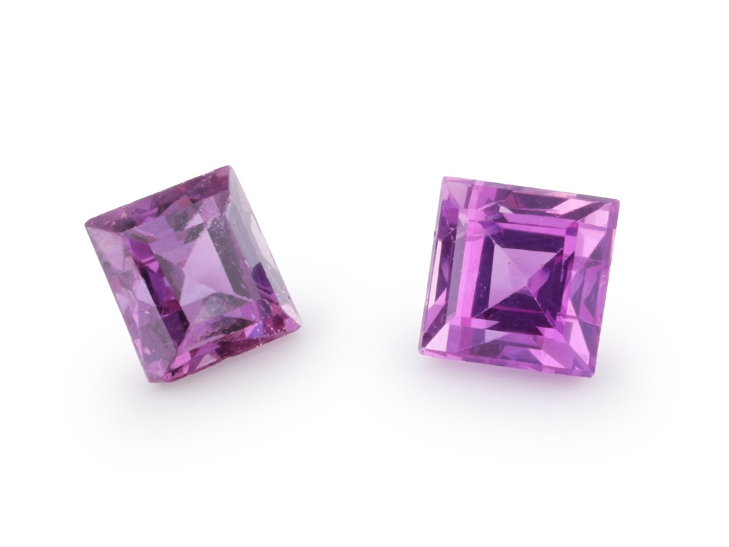 Pink Sapphire 2.75mm Carre Cut Dark