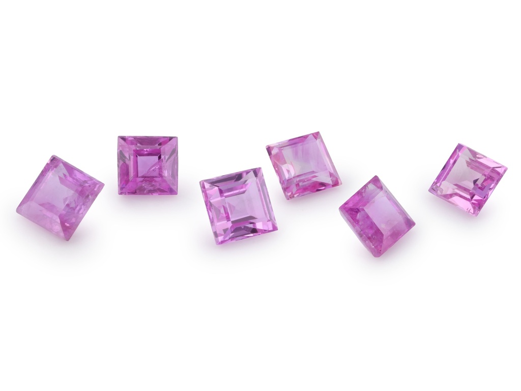 Pink Sapphire 2.50mm Carre Cut Light to Mid