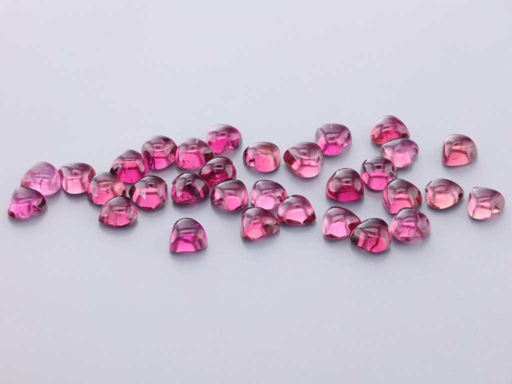 Pink Tourmaline 4.00mm Heart Shape Cabochon Dark
