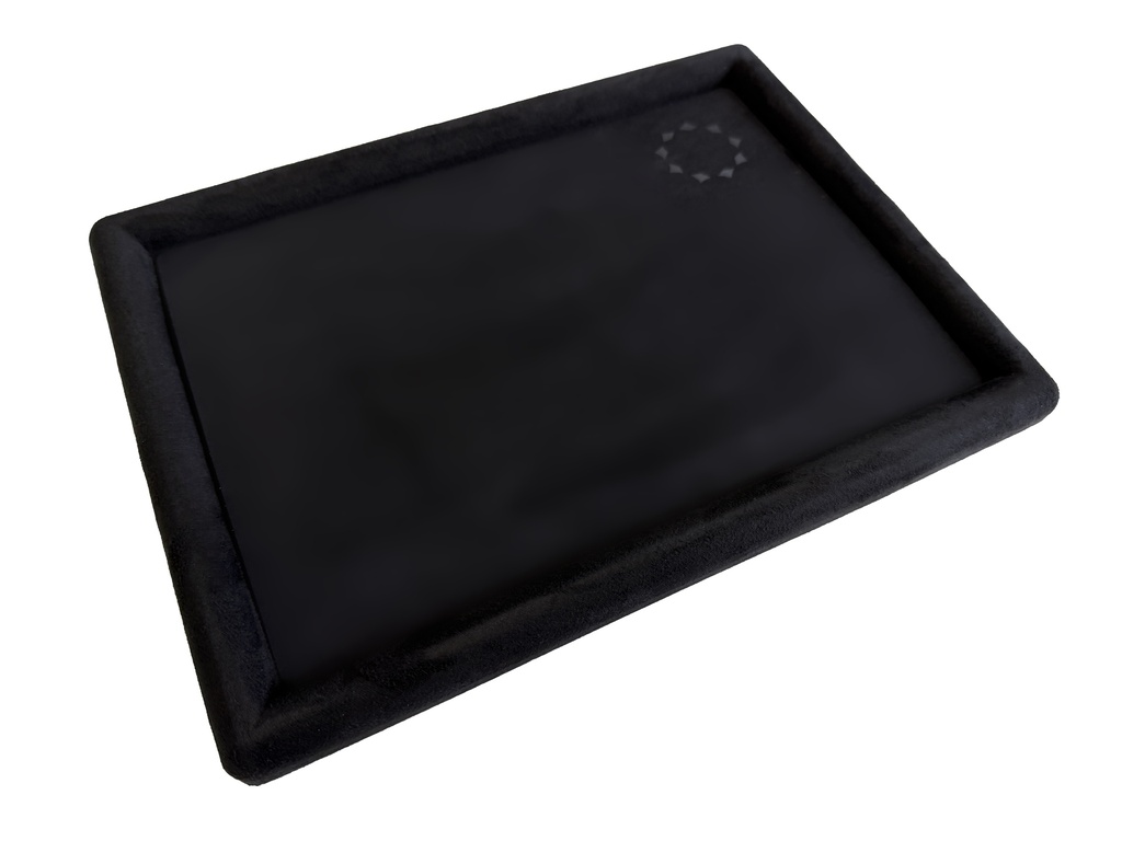 Gemstone Serving Tray with Six Inserts (2 of each Colour Black - Grey - White) 30x22cm