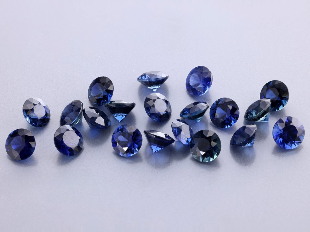 Sapphire 4.00mm Round Diamond Cut Blue
