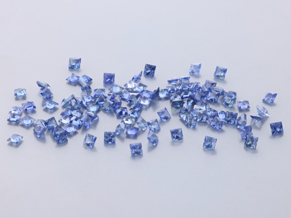 Ceylon Sapphire 1.25mm Princess Cut Mid Blue