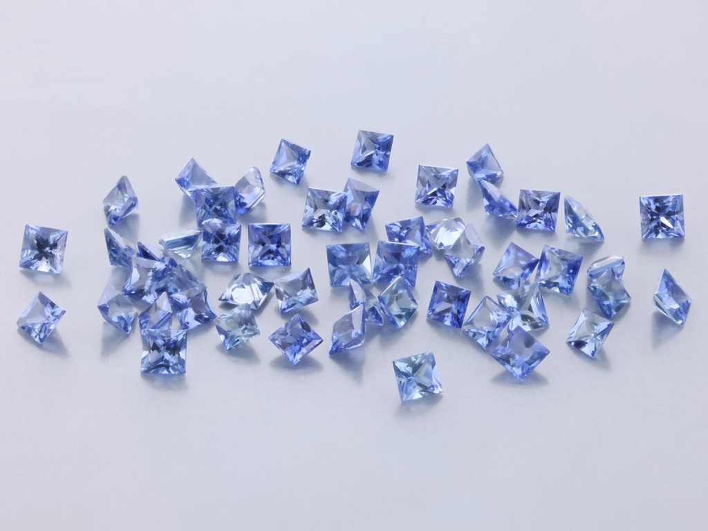 Ceylon Sapphire 2.00mm Princess Cut Light Blue