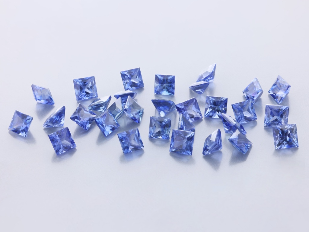 Ceylon Sapphire 3.00mm Princess Cut Mid Blue