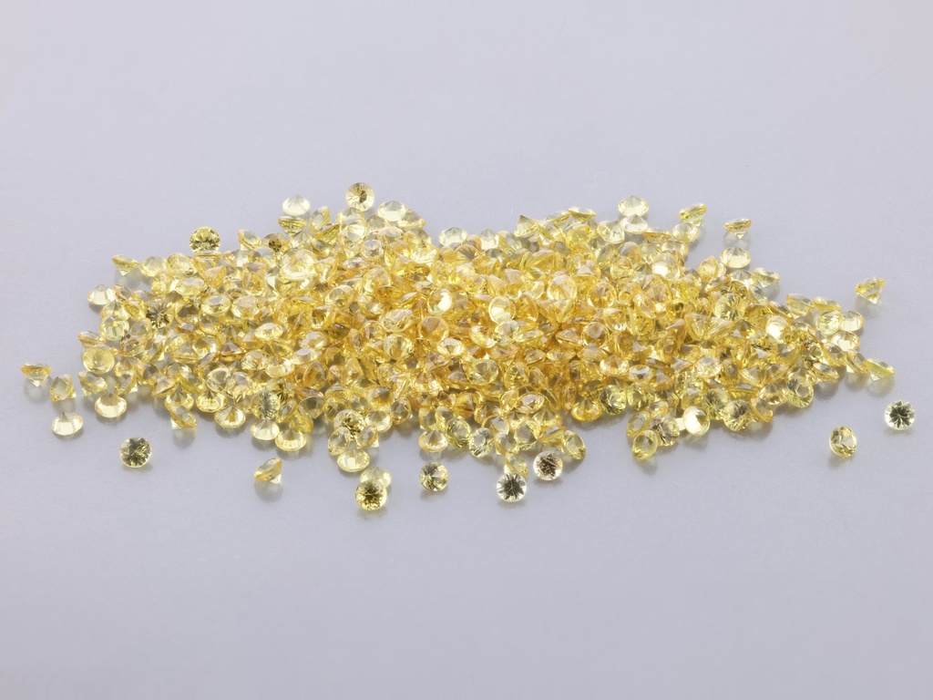 Yellow Sapphire 1.25mm Round Diamond Cut