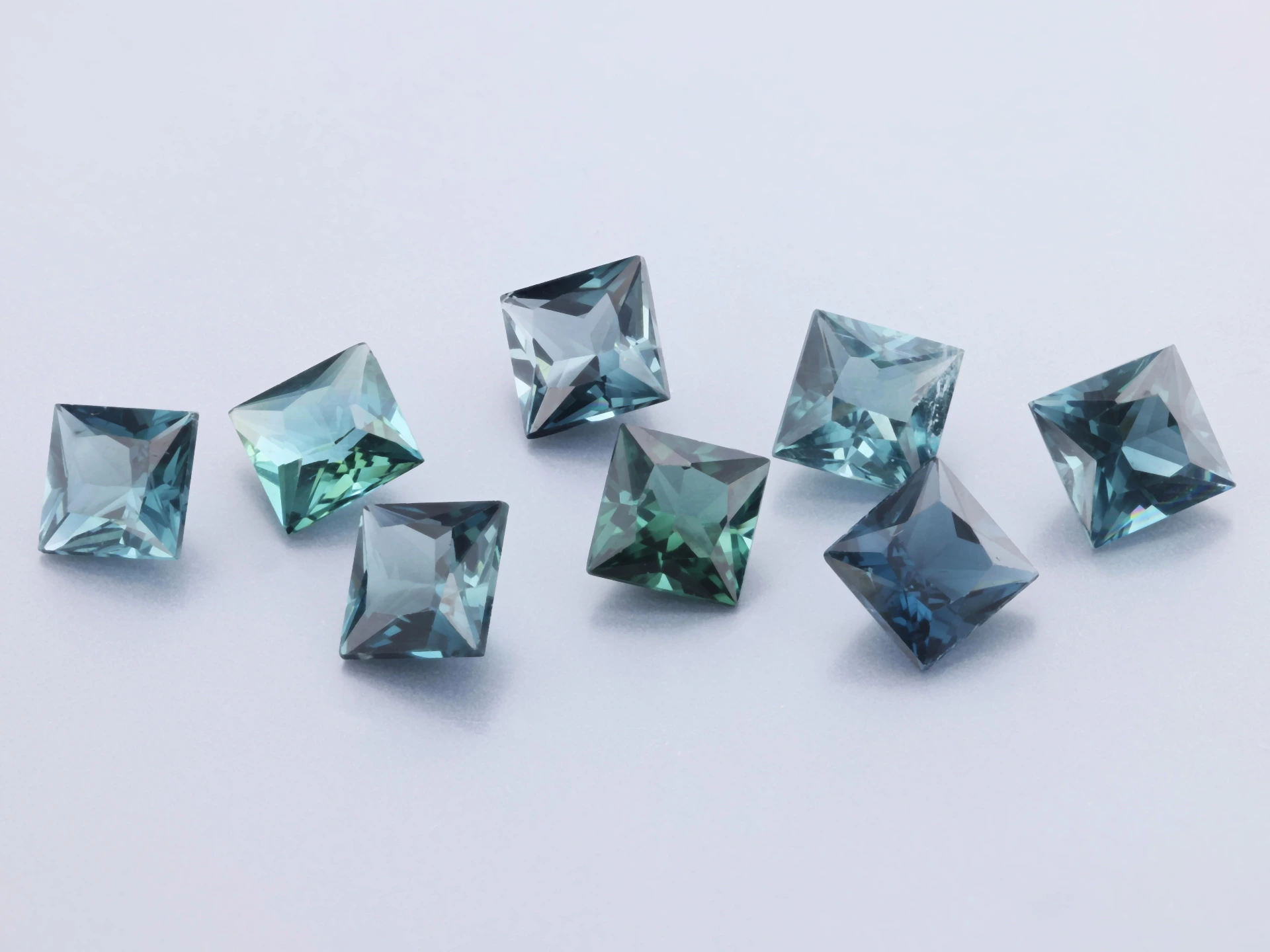 Blue Green Tourmaline 5.00mm Princess Cut Dark